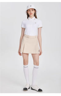 Azureway new golf skort women high-waisted thin skirts sports tennis quick drying skirts with safety shorts ladies golf clothes