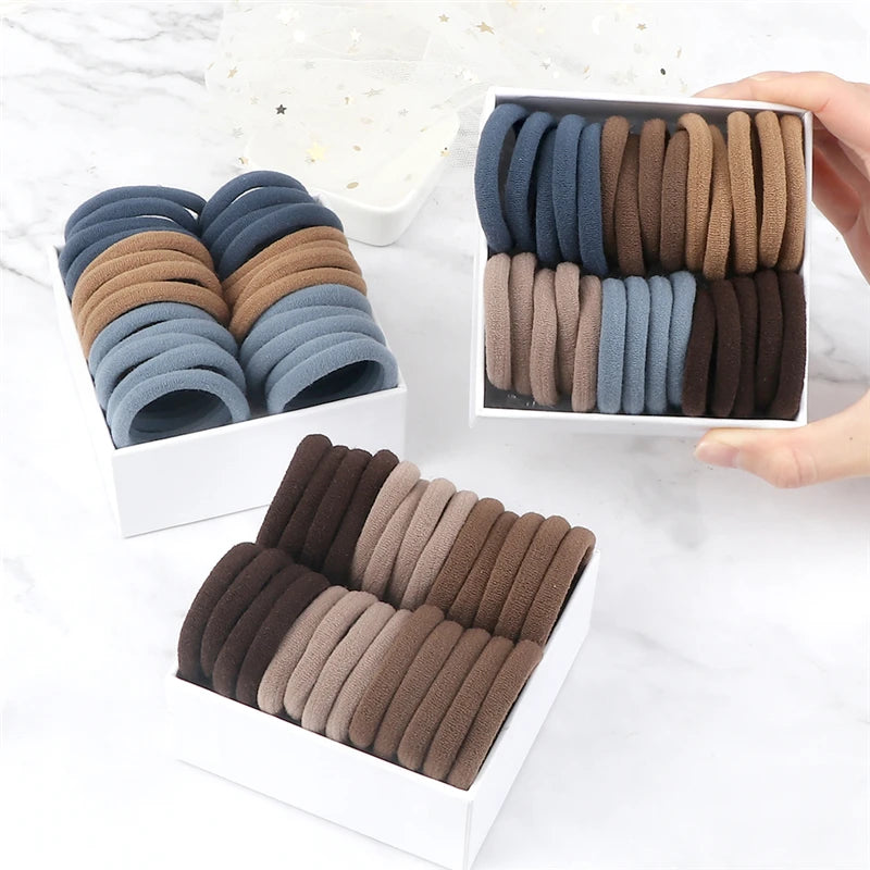 50PCS/Set Women Girls Basic Hair Bands 4cm Simple Solid Colors Elastic Headband Hair Ropes Ties Hair Accessories Ponytail Holder - Buy online at  Vibe In Cart.