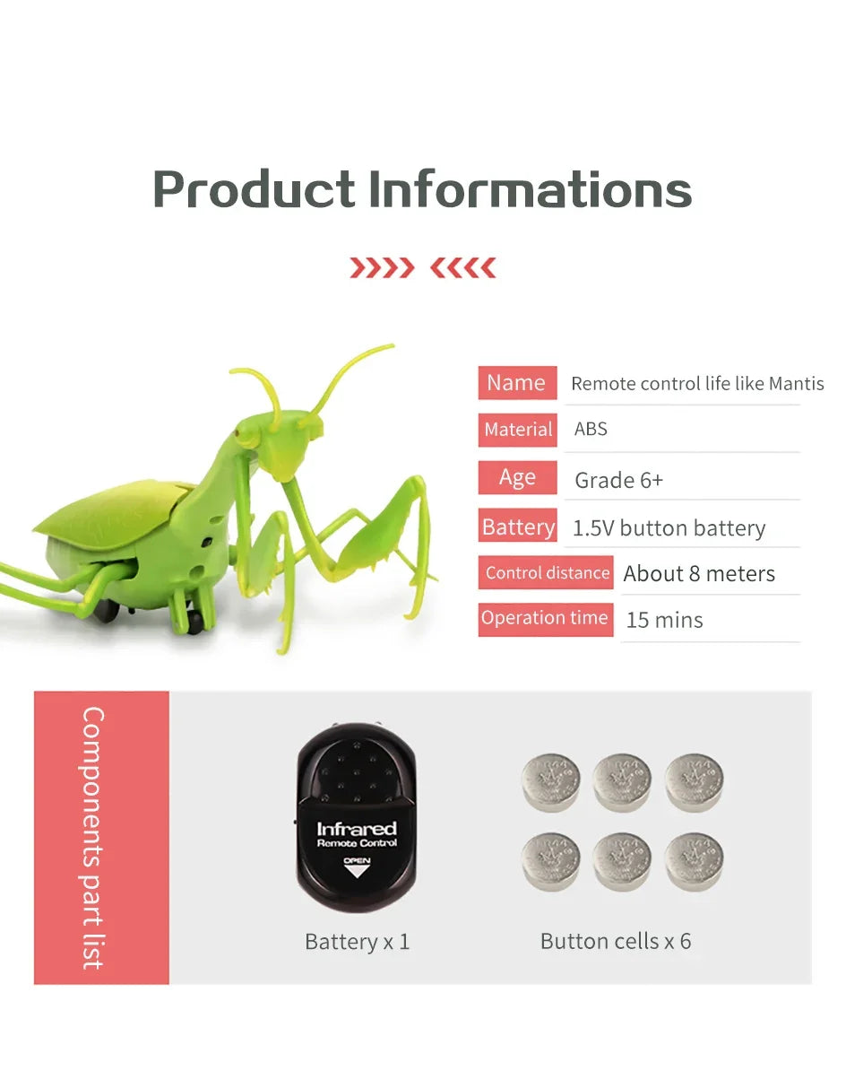 Infrared Remote Control Mini Mantis Insect Simulation Toy