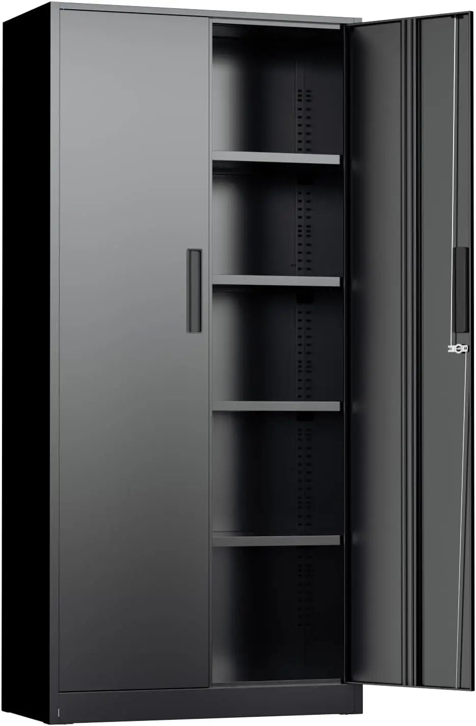 71" H Garage Storage Cabinet with Wheels,Metal Cabinets with 4 Adjustable Shelves and 2 Locking Doors for Garage,Home,Office - Buy online at  Vibe In Cart.