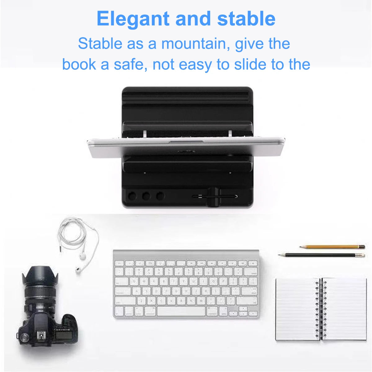 4in1 Adjustable Vertical Dual-Slot Laptop Stand in Abs Plastic