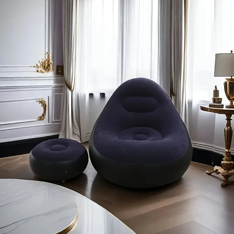 Portable Inflatable Sofa with Footrest Waterproof Foldable Lounger for Camping Hiking Outdoor Indoor Use Comfortable Velvet Red - Buy online at  Vibe In Cart.