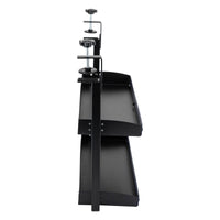 2-Tier Clamp-On Metal Desk Shelf, Black, 44x39x15 cm