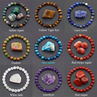 Original Reiki Blue Apatite Beads Bracelet Men Women Natural Lapis Lazuli Amethyst Yellow Tiger Eye Stone Beads Bracelet Jewelry - Buy online at  Vibe In Cart.