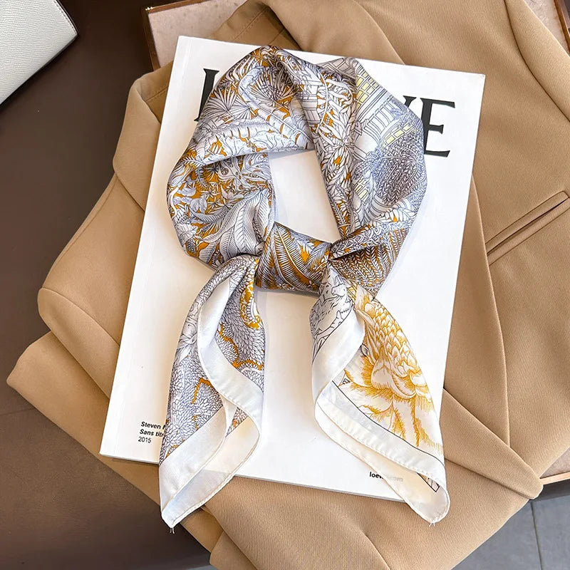 Women's 70x70cm Square Silk Scarf Shawl Headband
