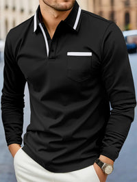 Spring and fall best-selling fashion golf men's lapel pocket comfortable casual sports solid color long sleeve breathable top - Buy online at  Vibe In Cart.