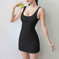 Women Workout Running Tennis Wear With Built in Bra and Shorts Pocket Slim Fit Outdoor Casual Sports Golf Athletic Dress