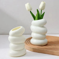1PC Plastic Spiral White Vase Nordic Creative Flower Arrangement Container For Kitchen Living Bedroom Home Decoration Ornament - Buy online at  Vibe In Cart.