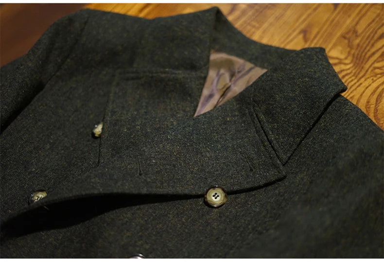 Mauroicardi Autumn Winter Long Warm Green Polo Coat Men Double Breasted Cool Luxury Elegant England Style Wool Blends Overcoat - Buy online at  Vibe In Cart.