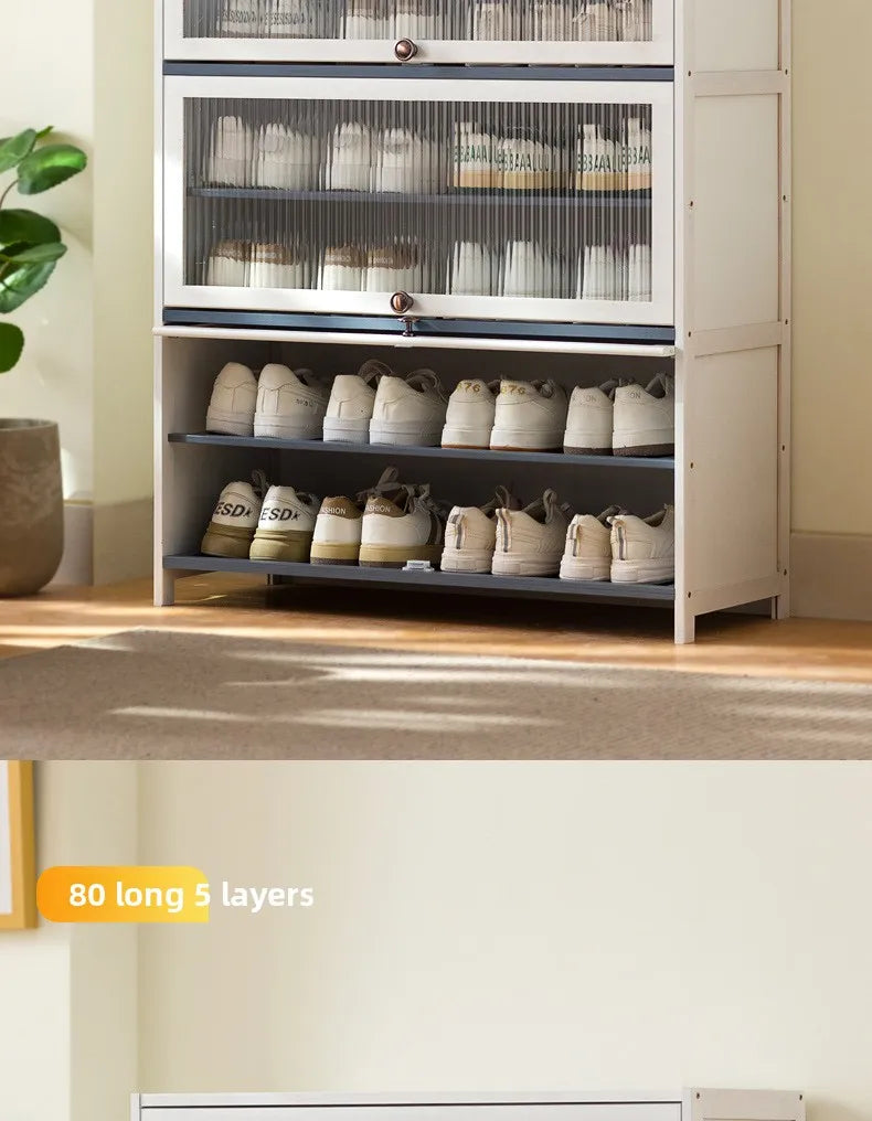 Multi-Layer Shoe Cabinet with Dustproof Large-Capacity Design