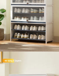 Multi-Layer Shoe Cabinet with Dustproof Large-Capacity Design
