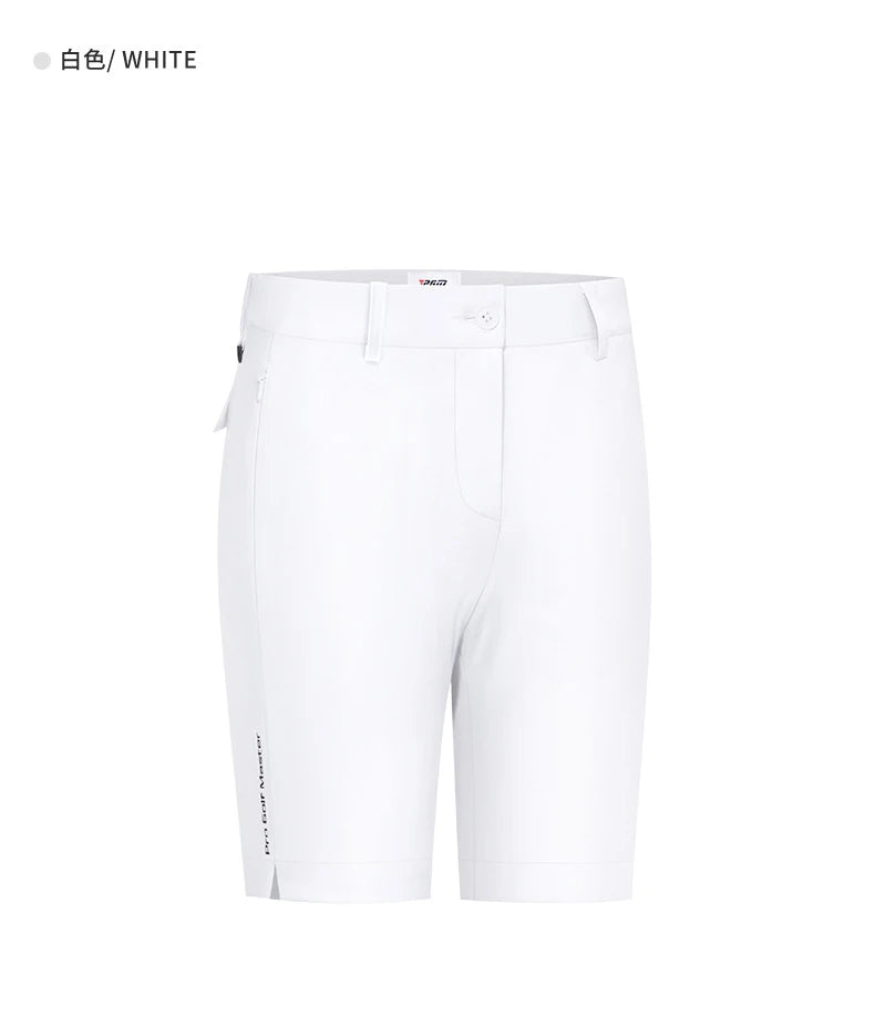 PGM Women Summer Golf Shorts Pants Elastic Waterproof Half Trousers Zip Pocket Ladies Sports Clothing Wear Tennis KUZ129