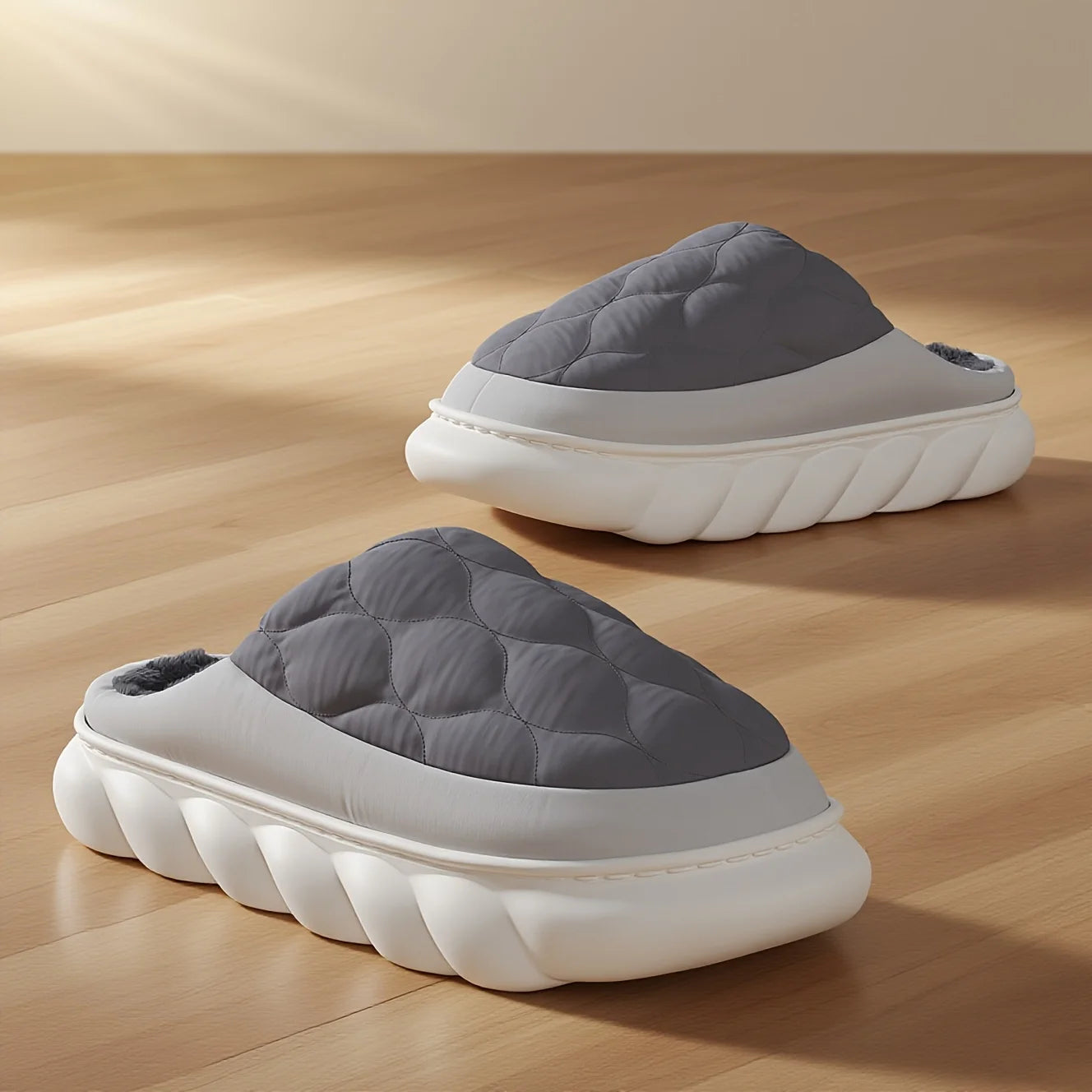 Men's Winter Slippers, Plush Upper & Thick EVA Sole. Warm Comfort for Indoor/Outdoor. Sizes 46-49. Grey. - Buy online at  Vibe In Cart.