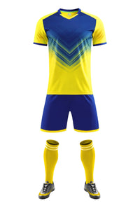 Men's and Boys' Polyester Football Jersey Set with Socks and Shin Guards