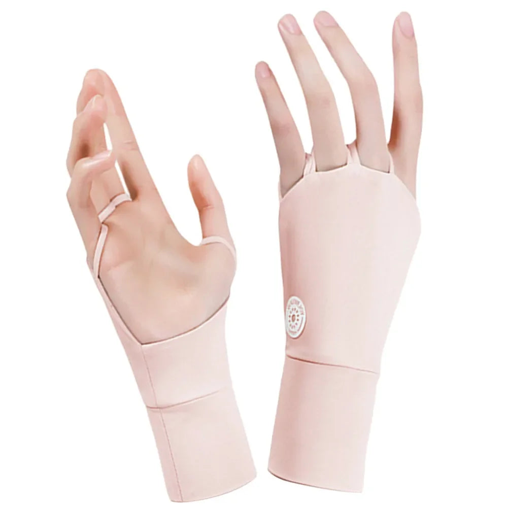 Women Half Finger Glove Cool Breathable Sun UV Protector Golf Glove Ice Silk Hollow Palm Elastic for Outdoor Practice - Buy online at  Vibe In Cart.
