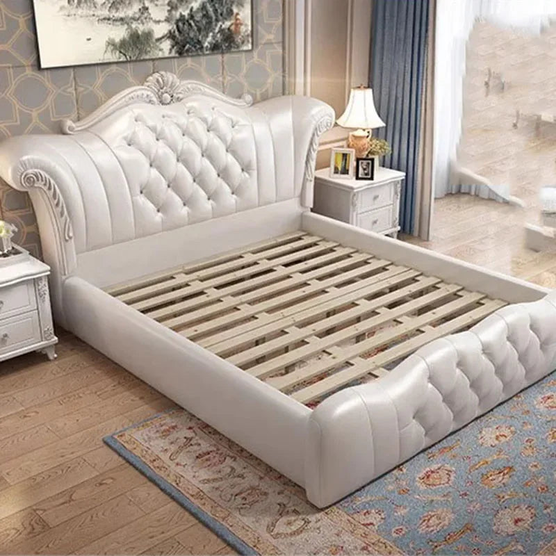 Wood Modern Bed Luxury Leather Classic Wedding Bed European Confortable Safe Camas De Matrimonio Dormitorio Bedroom Furniture - Buy online at  Vibe In Cart.