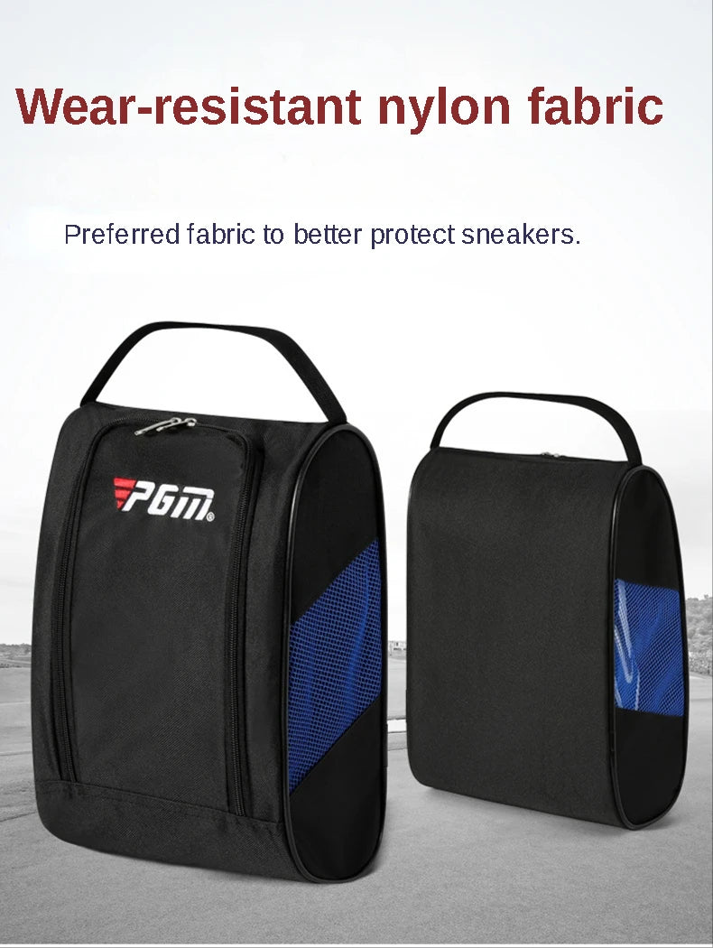 Portable Mini Nylon Golf Shoe Bag with Ball Holder
