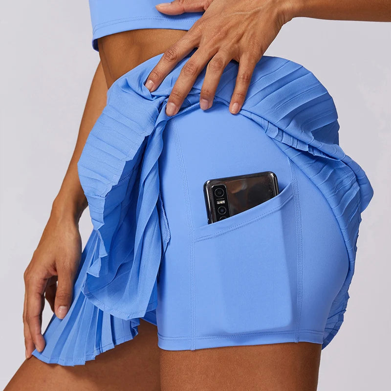 VITALINOVO Women's High Waisted Pleated Tennis Skirts with Pockets Tummy Control Casual Liner Skorts A Line Workout Golf Skirts - Buy online at  Vibe In Cart.
