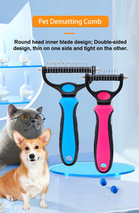 Pet Knot Remover Comb for Dogs & Cats - Dematting Tool with Stainless Steel Blades - Detangling Brush for Matted Hair - Professi - Buy online at  Vibe In Cart.