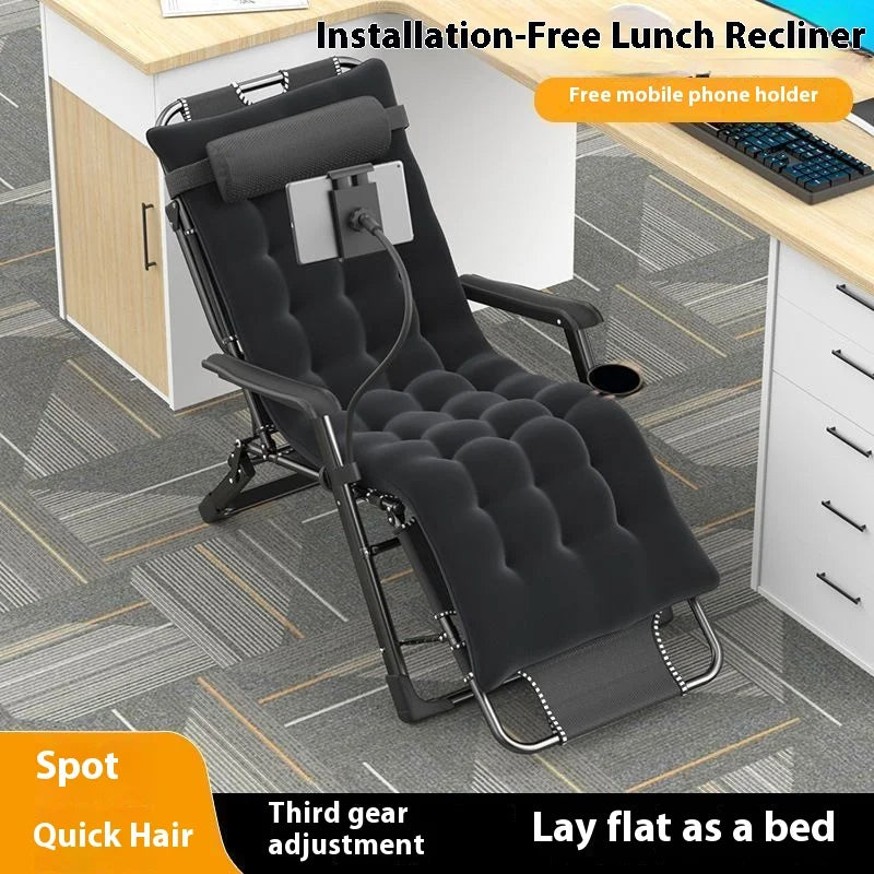 GIANXI Outdoor Recliner With Cotton Padded Lawn Outdoor Lounge Gravity Camp Folding Recliner With Phone Stand Terrace Chairs - Buy online at  Vibe In Cart.