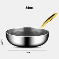Stainless Steel 28cm Non-Stick Wok for Gas and Induction