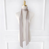 Women's Long Narrow Solid Color Polyester Scarf 190x5cm