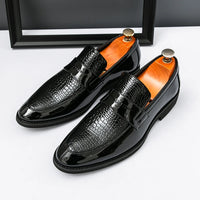 Men's Color Blocked Round Toe Business Casual Loafers