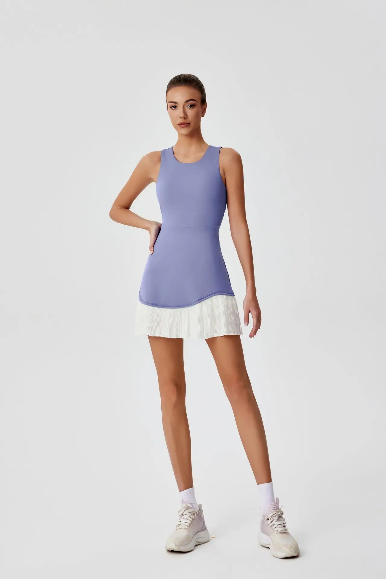 Women One-piece Tennis Dress Summer Black Contrast Pleated Anti Light Speed Dry Sports Dresses Hollowed Out Back Yoga Clothes - Buy online at  Vibe In Cart.