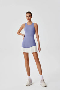 Women One-piece Tennis Dress Summer Black Contrast Pleated Anti Light Speed Dry Sports Dresses Hollowed Out Back Yoga Clothes - Buy online at  Vibe In Cart.