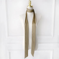 Women's Long Narrow Solid Color Polyester Scarf 190x5cm