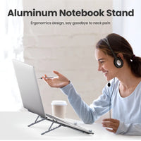 Foldable Aluminum Vertical Laptop Stand with 5-Level Adjustable Height