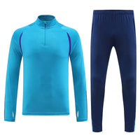 Long Sleeve Polyester Football Tracksuit Set for Men with Jacket and Pants