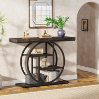 4-Tier Industrial Console Table, 41.3-Inch Metal for Entryway