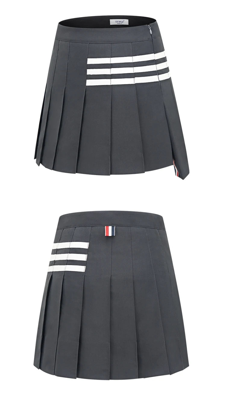Women's High-Waist Pleated Golf Skort with Shorts XS-XL Cotton Polyester