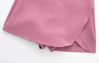 Women's High Waist Asymmetric Mini Regular Fit Polyester Skort