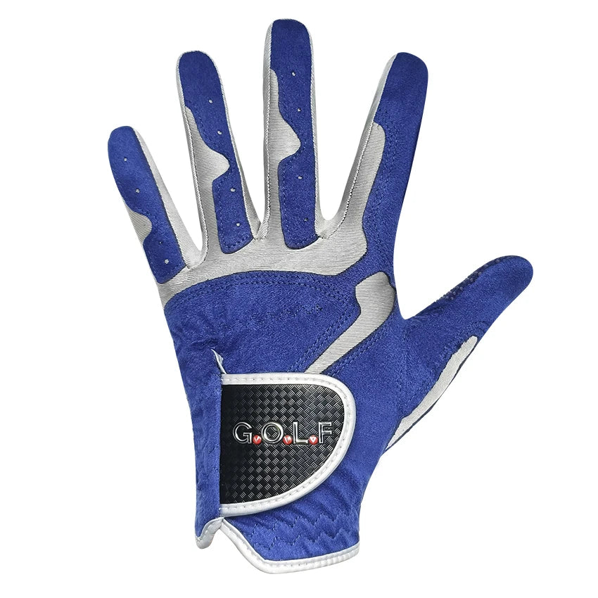 Men's Fabric Golf Glove For Left Or Right Hand In Blue And White