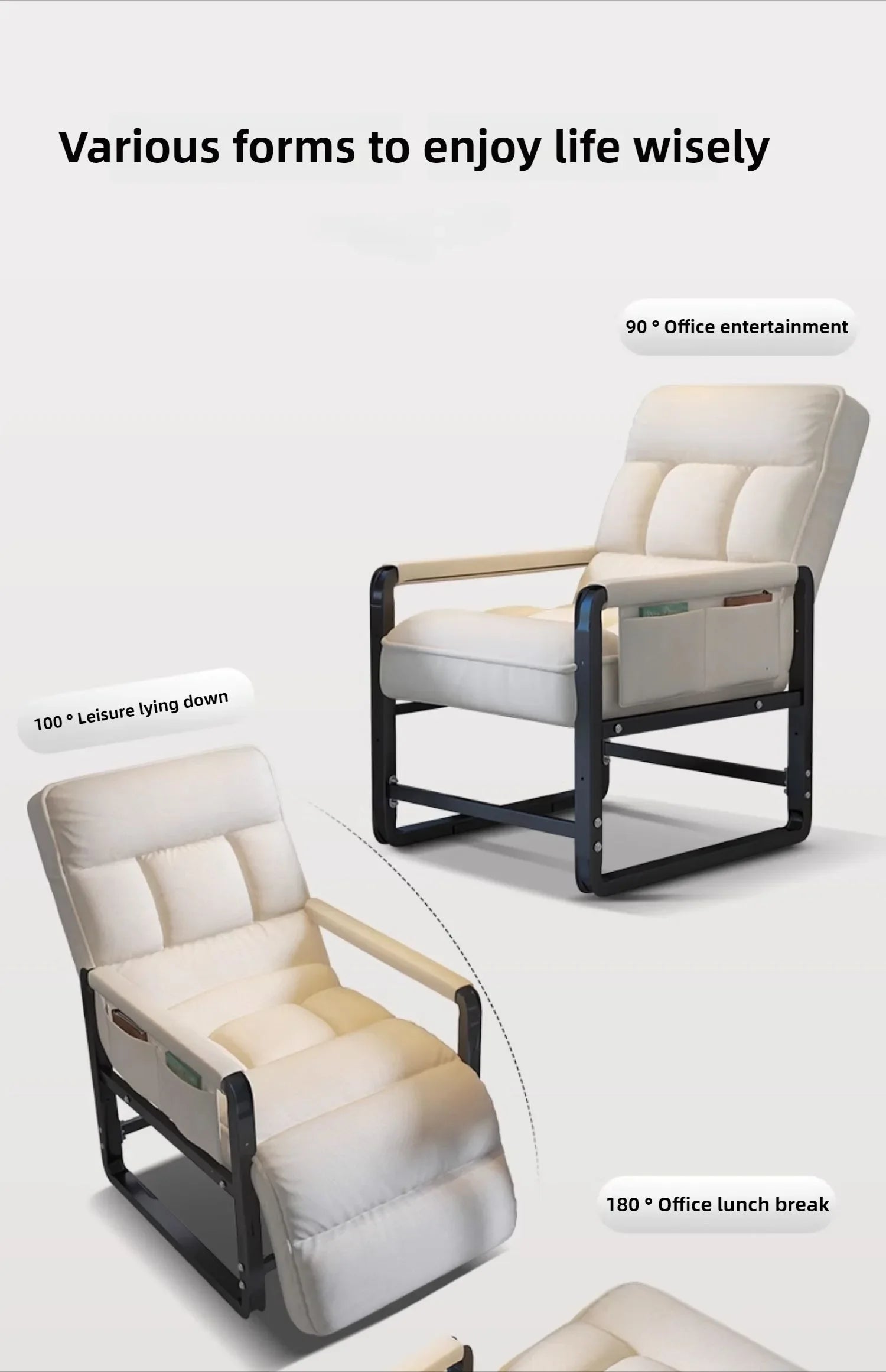 Reclining chair office lunch break folding chair computer chair can sit and lie down dual-purpose lazy sofa chair with backrest - Buy online at  Vibe In Cart.