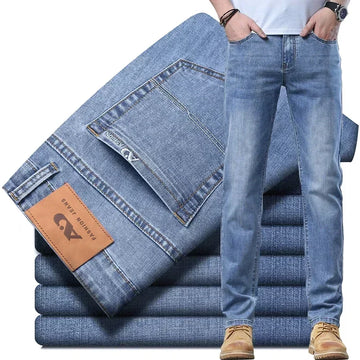 2024 Thin or Thick Material Slim Fit Men's Luxury Classic Style Men Jeans Business Stretch Denim Male Trousers Clothing - Buy online at  Vibe In Cart.