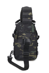 Men's Black Nylon Tactical Chest Bag with MOLLE System