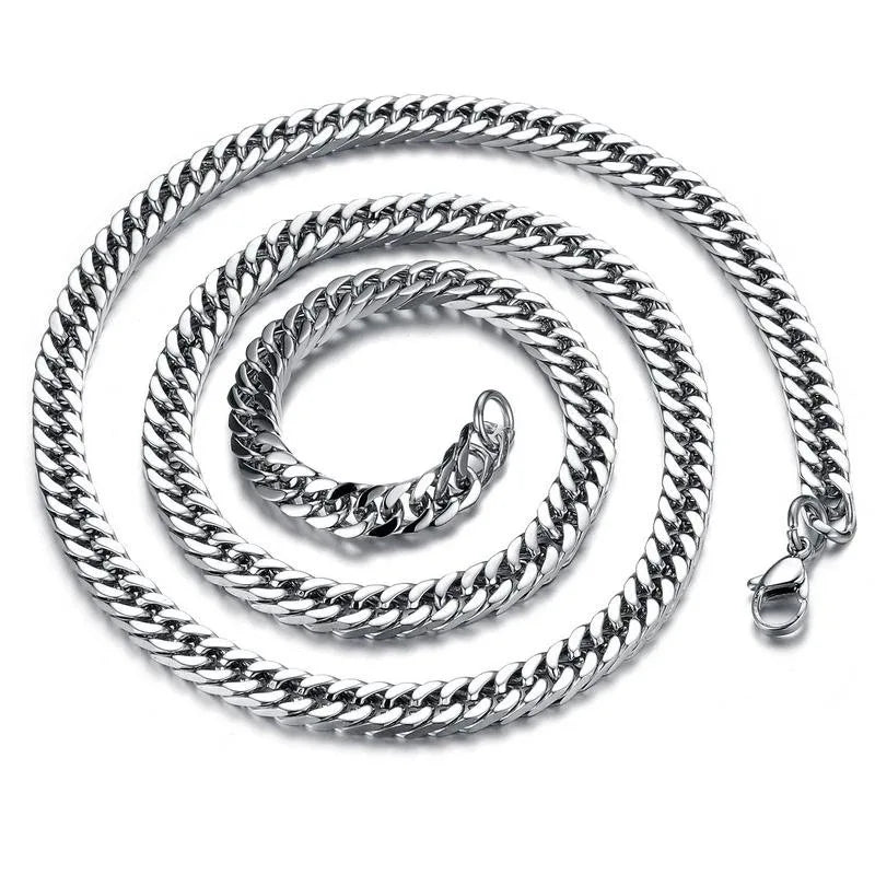 HNSP 8mm-14mm Thick Stainless Steel Cuban Chain Necklace For Men Punk Neck Male Chains Jewelry Accessories - Buy online at  Vibe In Cart.