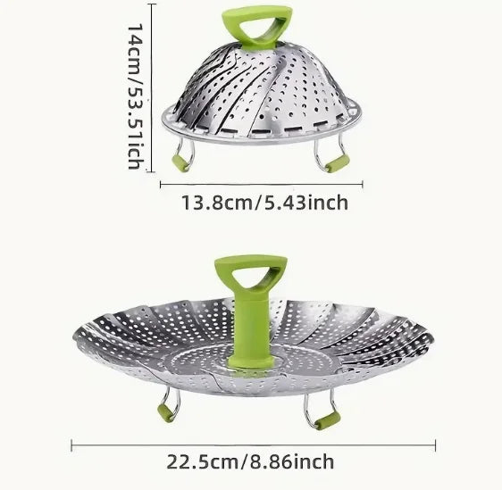 1pc Stainless Steel Lotus Steaming Tray Folding Food Steamer Vegetable Fruit Food Basket Mesh Steamer Rack Cooking Cookware - Buy online at  Vibe In Cart.