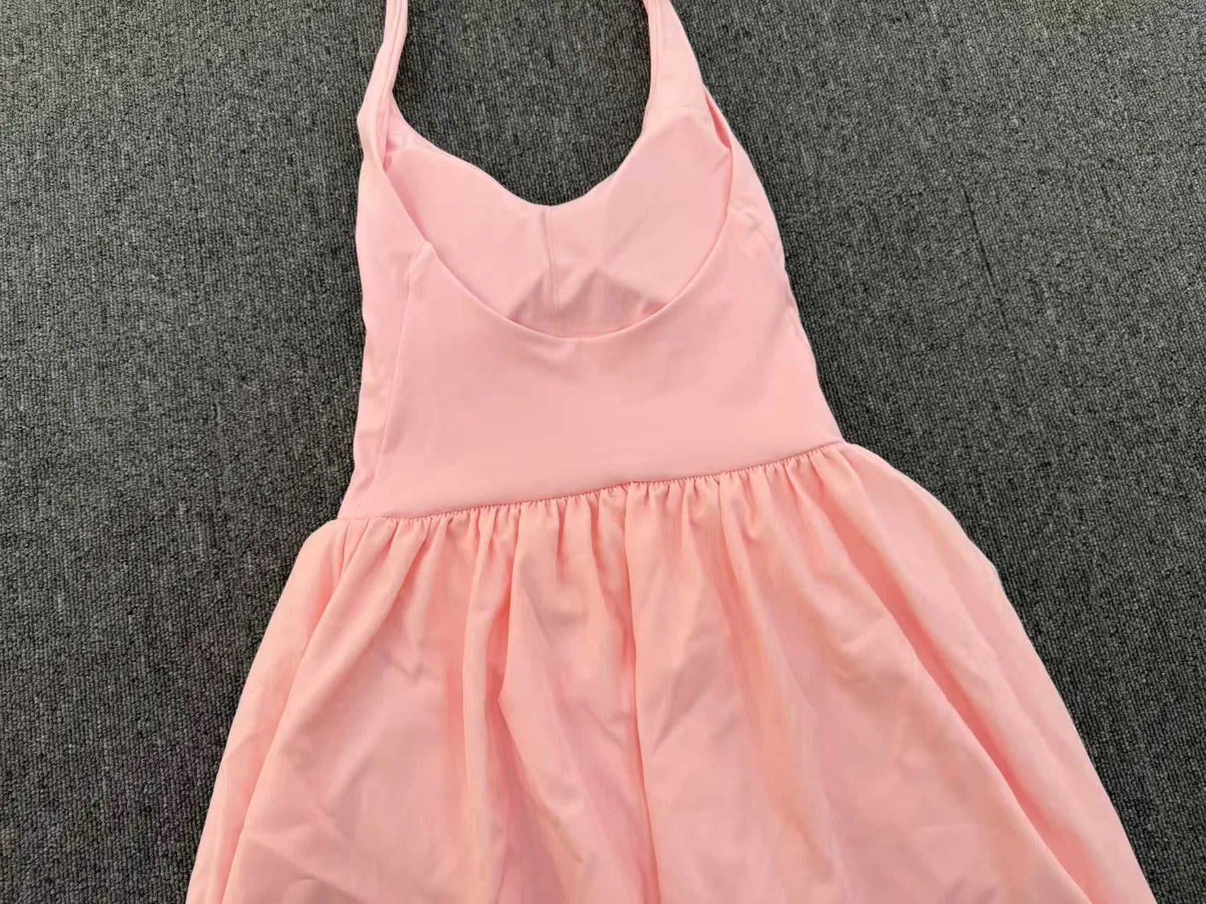 Hanging Neck Tennis Dress Women Solid Color Sleeveless Sports One Piece Pocket Suits Outdoor Running Fitness Yoga Golf Dresses