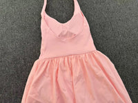 Hanging Neck Tennis Dress Women Solid Color Sleeveless Sports One Piece Pocket Suits Outdoor Running Fitness Yoga Golf Dresses