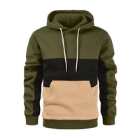 New Men's Patchwork Hoodie Outdoor Casual Sportswear Street Fashion Men's Fleece Thermal Hooded Sweatshirt Fall Winter Black - Buy online at  Vibe In Cart.
