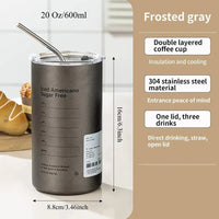 20 Oz Latte Coffee Cup, 304 Stainless Steel Iced Drink Cup with Straw and Lid, Insulated Cup, Cooling Vacuum Drinkware Reusable. - Buy online at  Vibe In Cart.