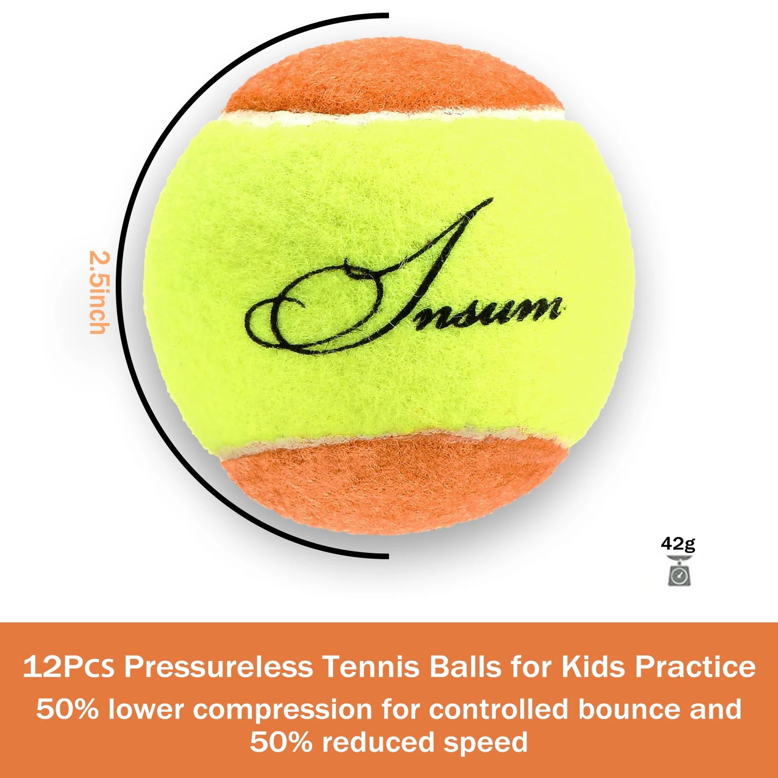 12PCS 2.5inch Low Compression Tennis Balls for Pet Dog Child Training Practice Transition Tennis Balls - Buy online at  Vibe In Cart.