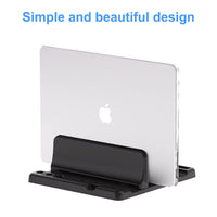 4in1 Adjustable Vertical Dual-Slot Laptop Stand in Abs Plastic