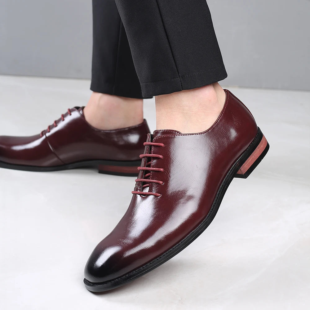 Men's Business Formal Leather Shoes Fashionable and Trendy Single Shoe With Lace up Durable and Versatile Classic - Buy online at  Vibe In Cart.