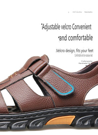 Sandals Men's New Beach Shoes Cowhide Slippers Outdoor  Non-slip Thick-soled Leather Sandals for Men - Buy online at  Vibe In Cart.