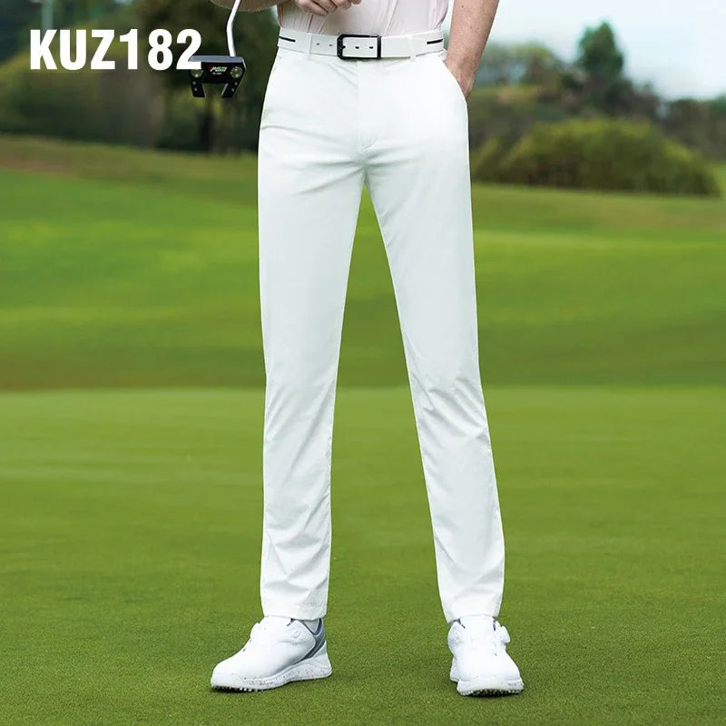 Men's Summer Golf Pants Full Length Waterproof Antibacterial Elastic Waistband